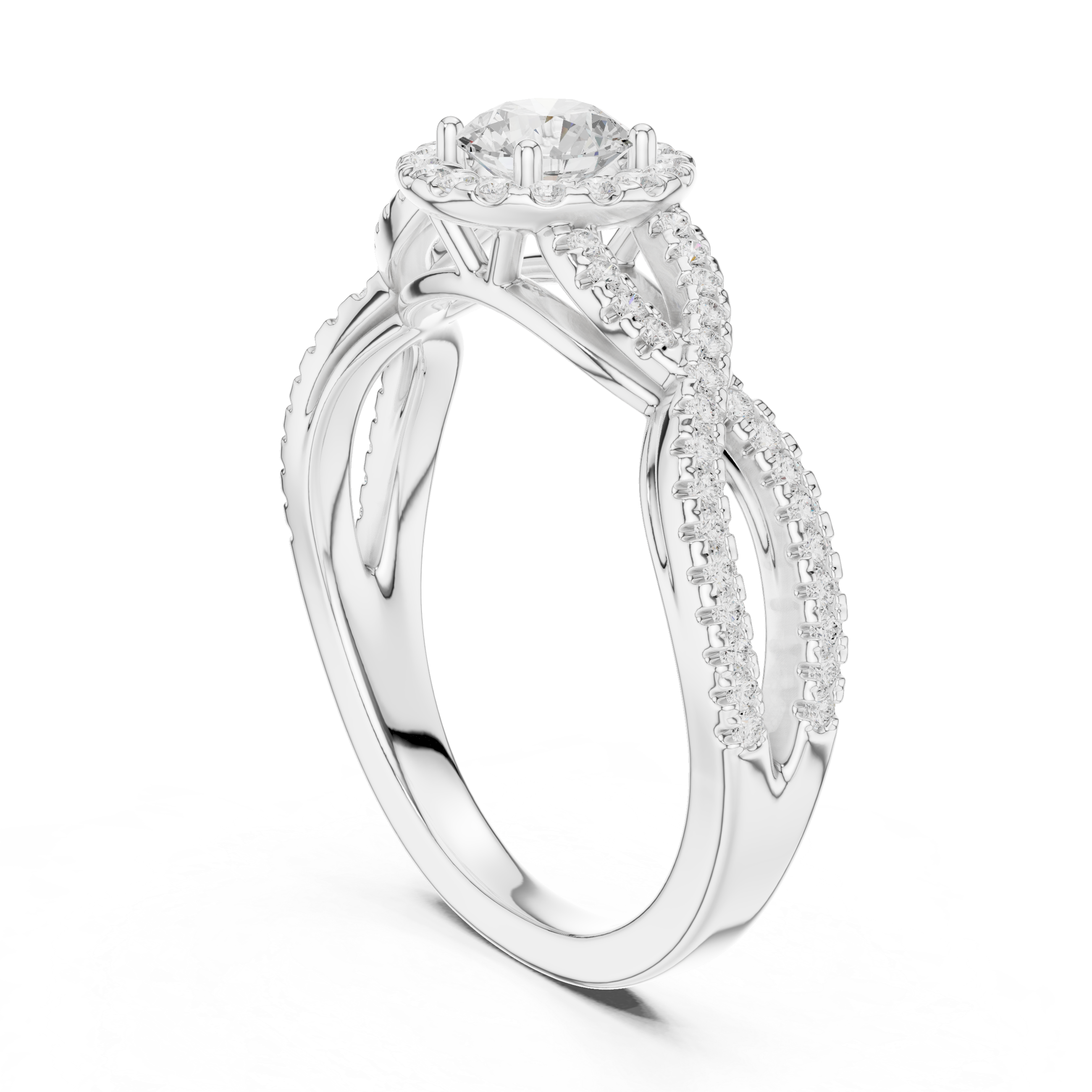 Forever Entwined Rose Gold Halo Ring