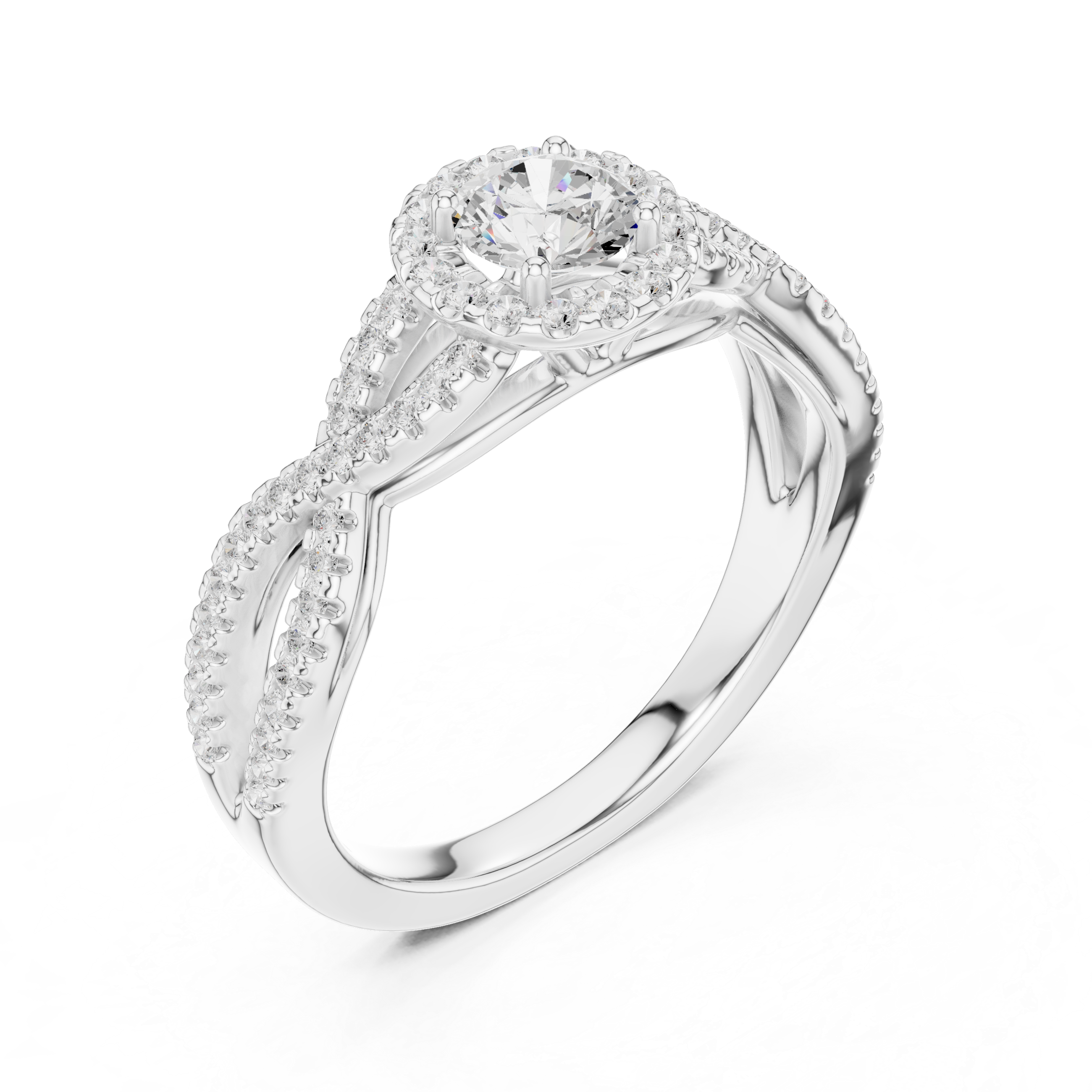 Forever Entwined Rose Gold Halo Ring