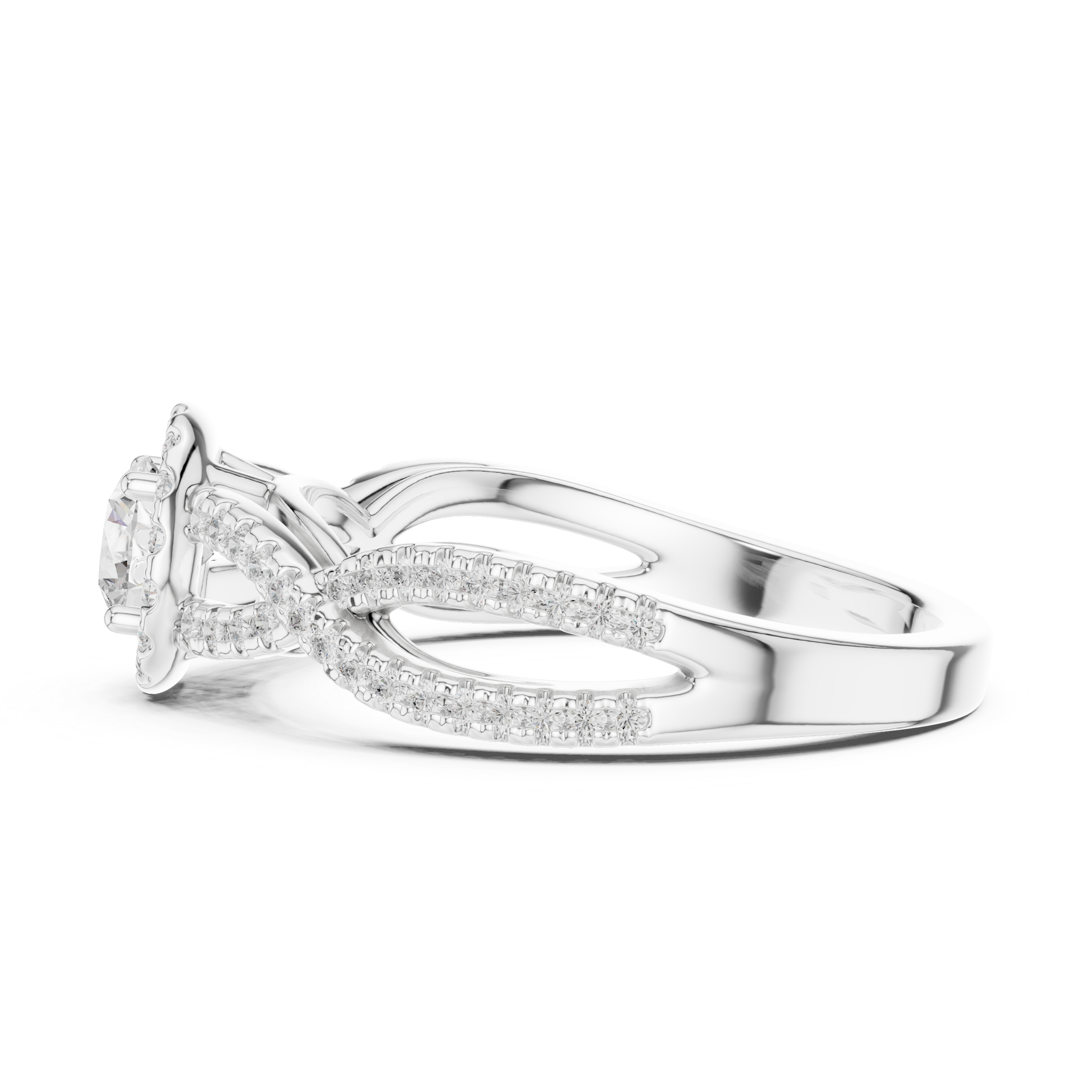 Forever Entwined Rose Gold Halo Ring