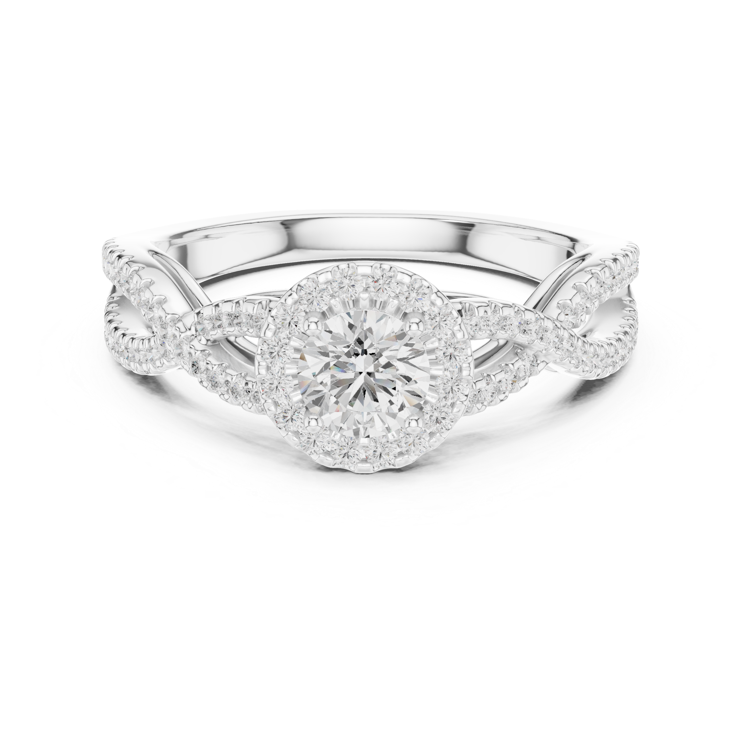 Forever Entwined Rose Gold Halo Ring