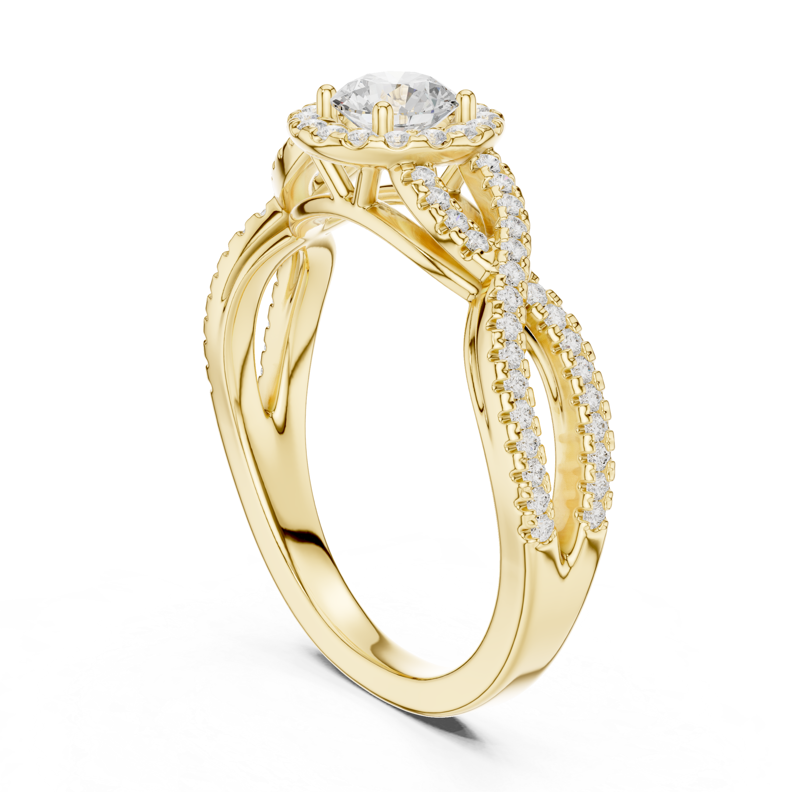 Forever Entwined Rose Gold Halo Ring
