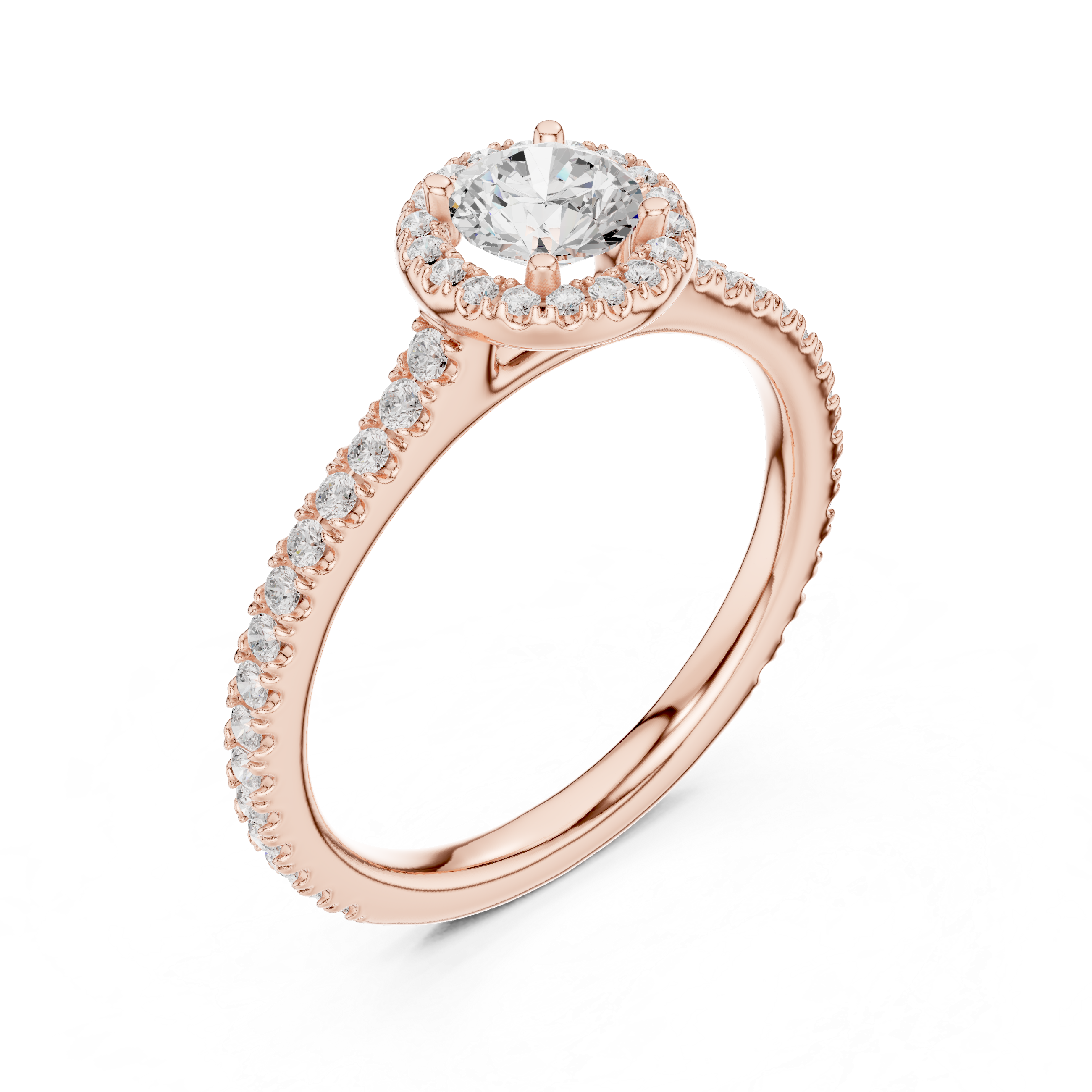 Solitaire Engagement Ring with a Diamond Pav? Band
