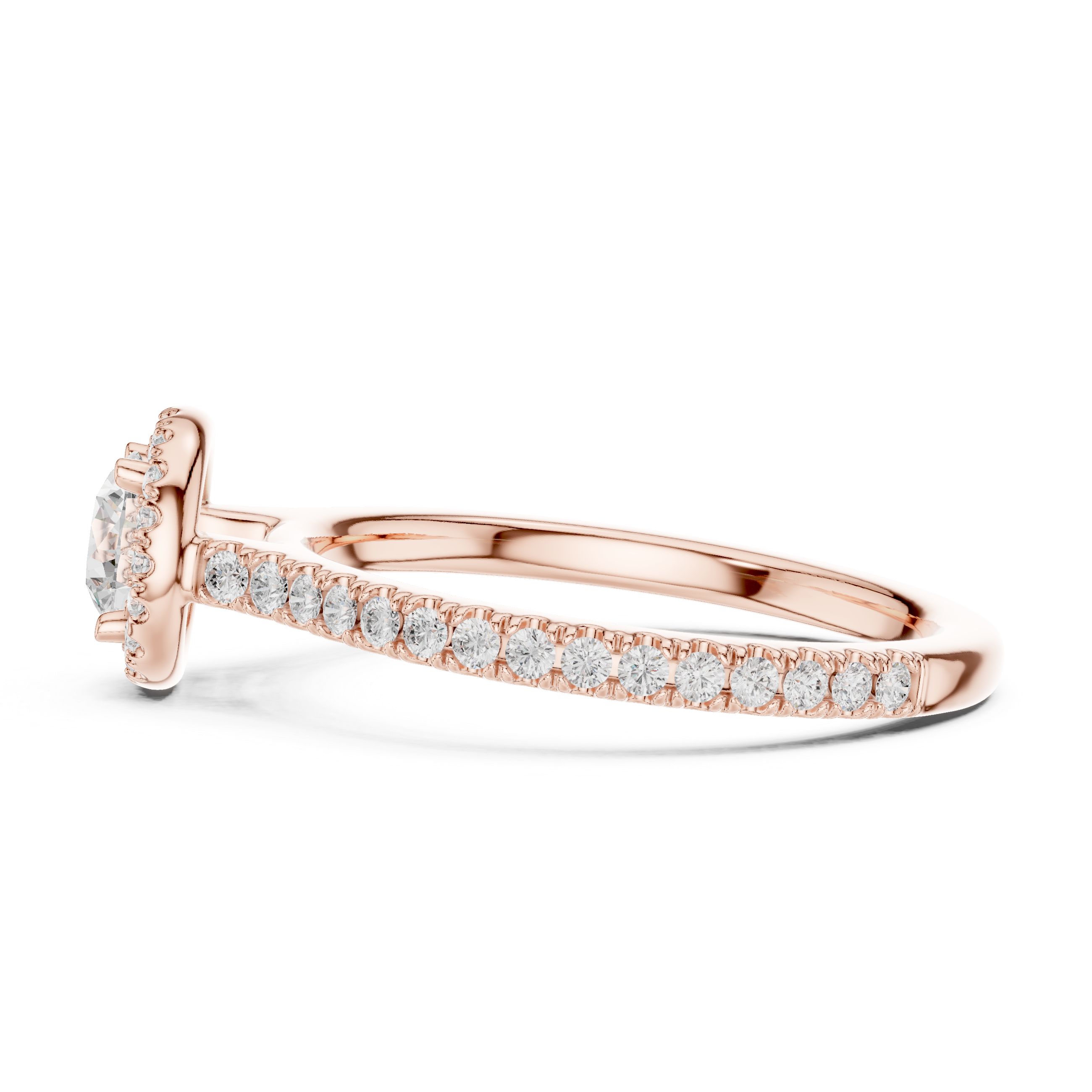 Solitaire Engagement Ring with a Diamond Pav? Band