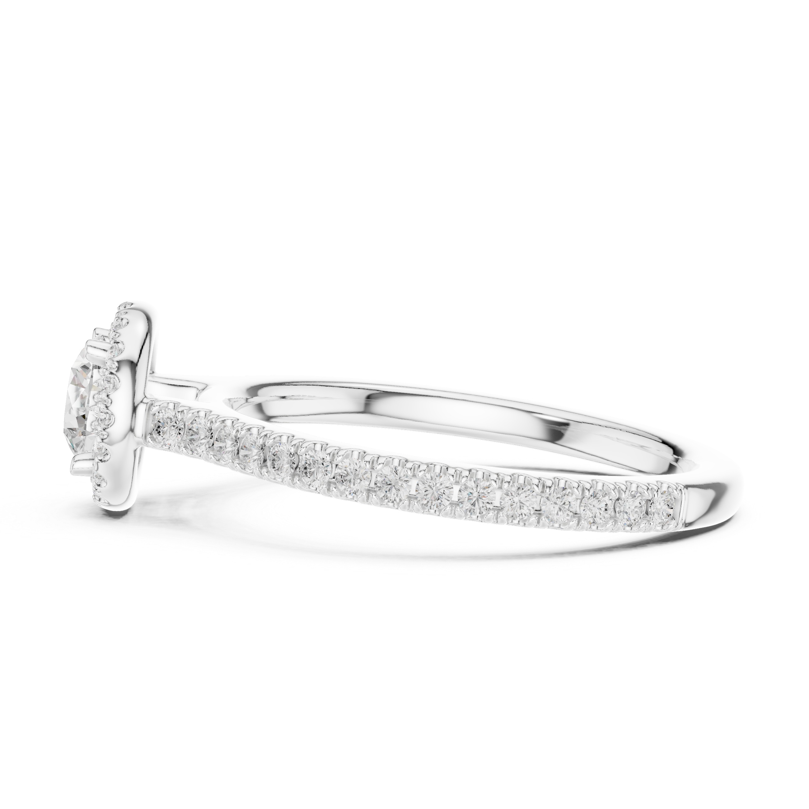 Solitaire Engagement Ring with a Diamond Pav? Band