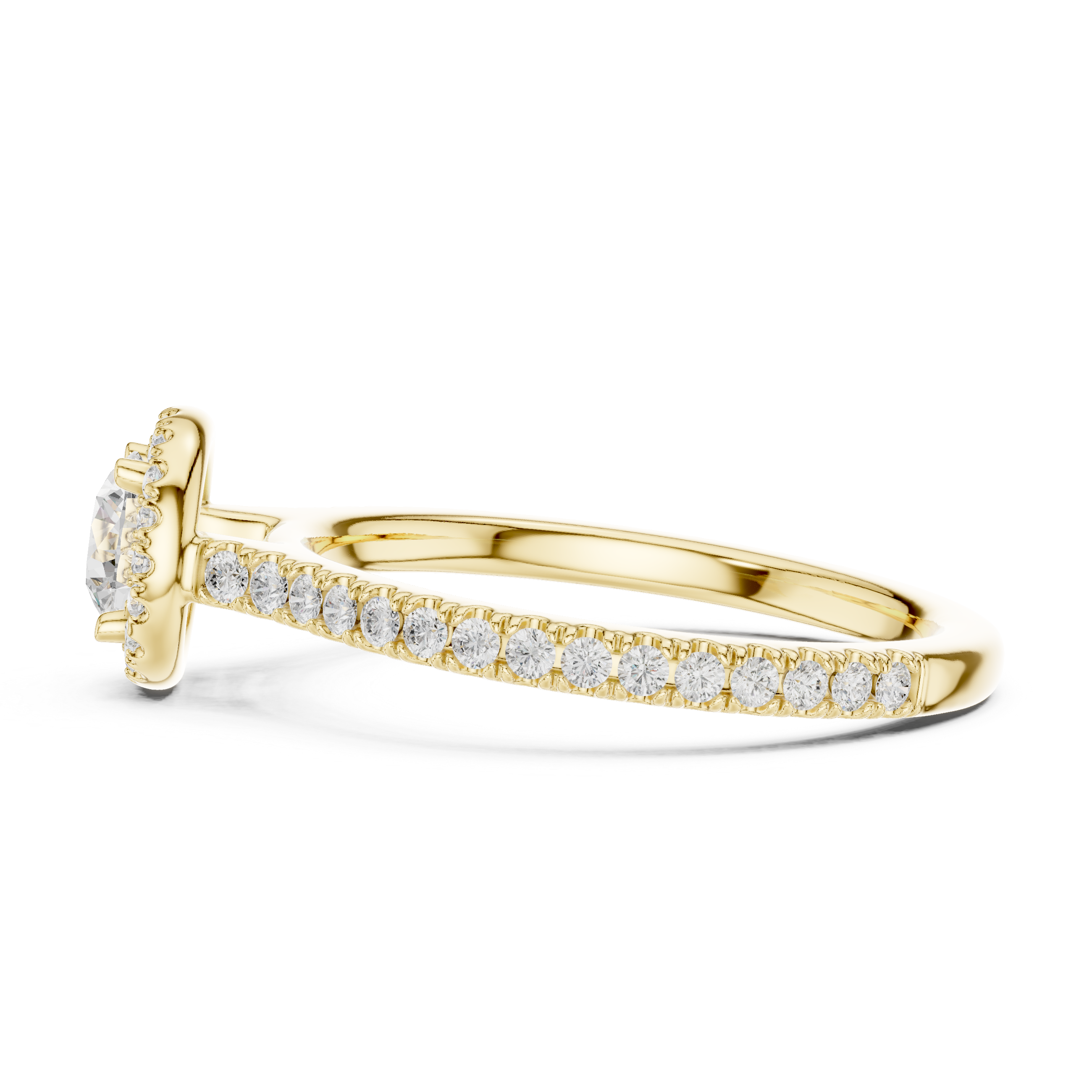 Solitaire Engagement Ring with a Diamond Pav? Band