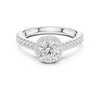 Tapered Rose Gold Engagement Ring with Pav? Diamond Band
