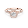 Split Shank Engagement Ring with Pav? Diamonds and Halo Setting