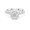 Split Shank Engagement Ring with Pav? Diamonds and Halo Setting