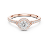 Solitaire Engagement Ring with Diamond Halo and Pav? Band