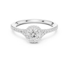 Solitaire Engagement Ring with Diamond Halo and Pav? Band