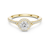 Solitaire Engagement Ring with Diamond Halo and Pav? Band