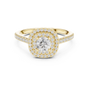 Halo Engagement Ring with Pav? Band and Under Gallery Detail.