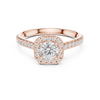 Diamond Halo Engagement Ring with Single Pav? Band.