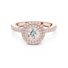Double Halo Round Diamond Engagement Ring with Pav? Band.