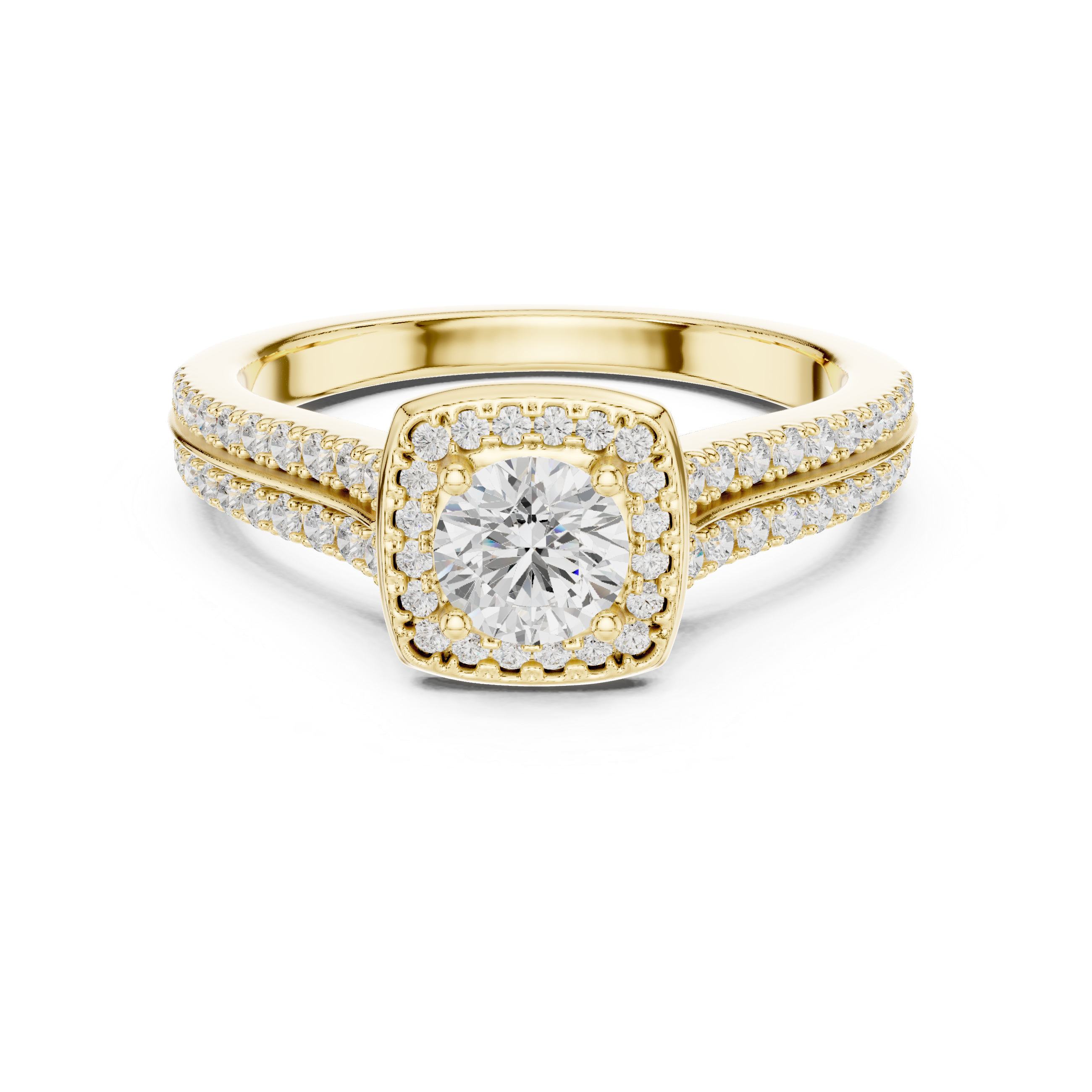 Engagement Ring with Double Pav? Diamond Band.