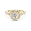 Round Diamond Halo Engagement Ring with Tapered Pav? Band.