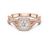 Engagement Ring with Intricate Side Detailing