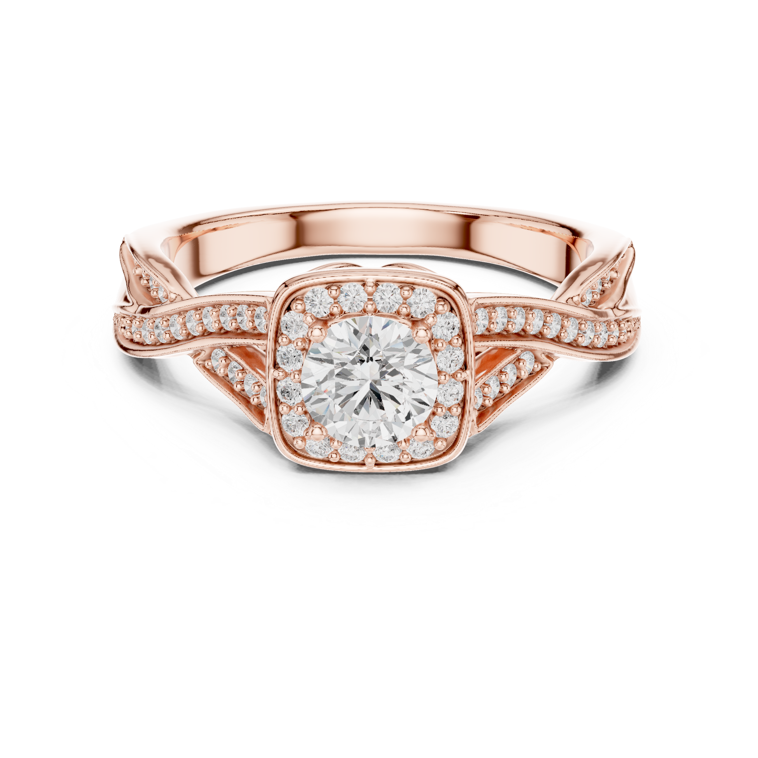 Engagement Ring with Intricate Side Detailing