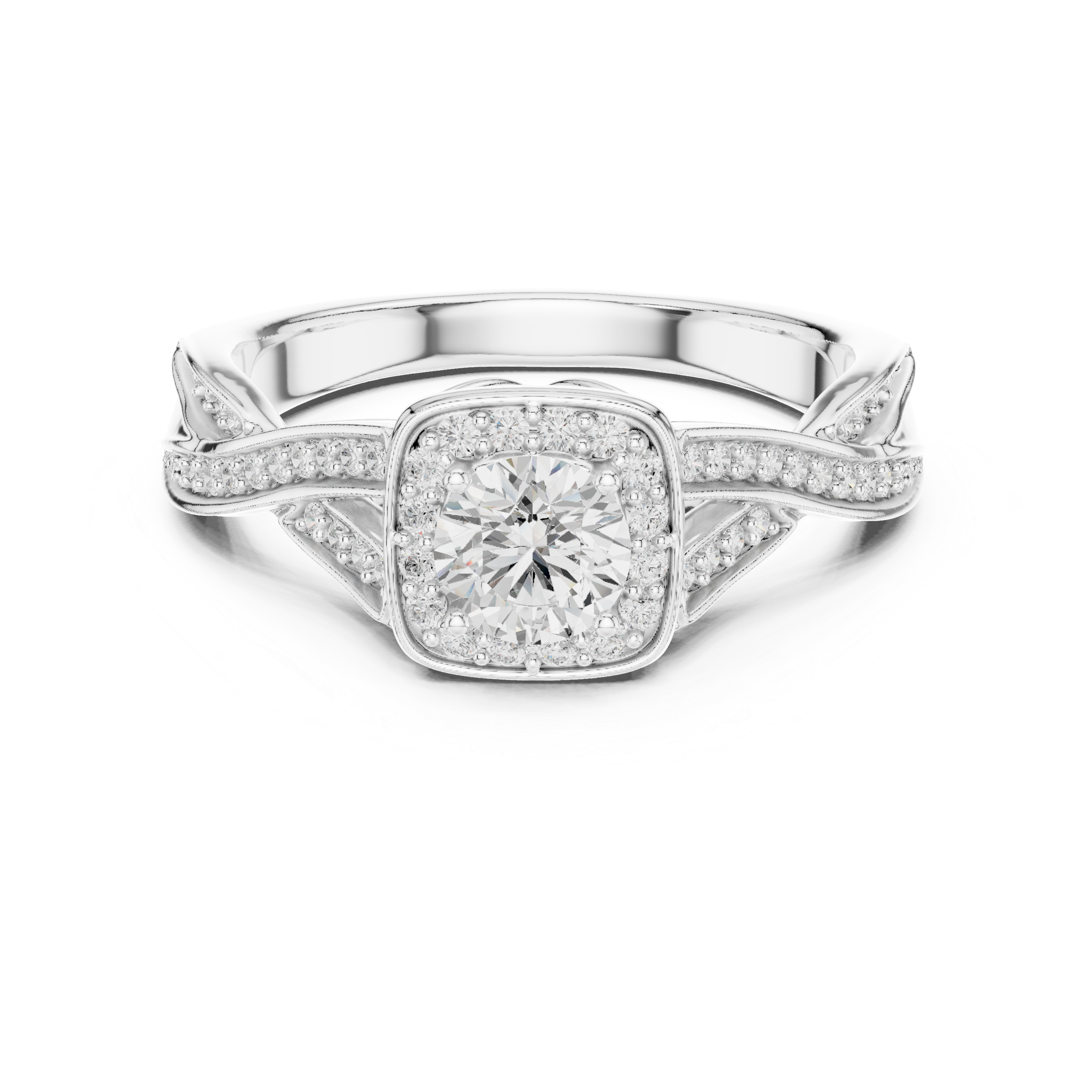 Engagement Ring with Intricate Side Detailing