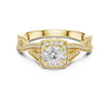 Engagement Ring with Intricate Side Detailing