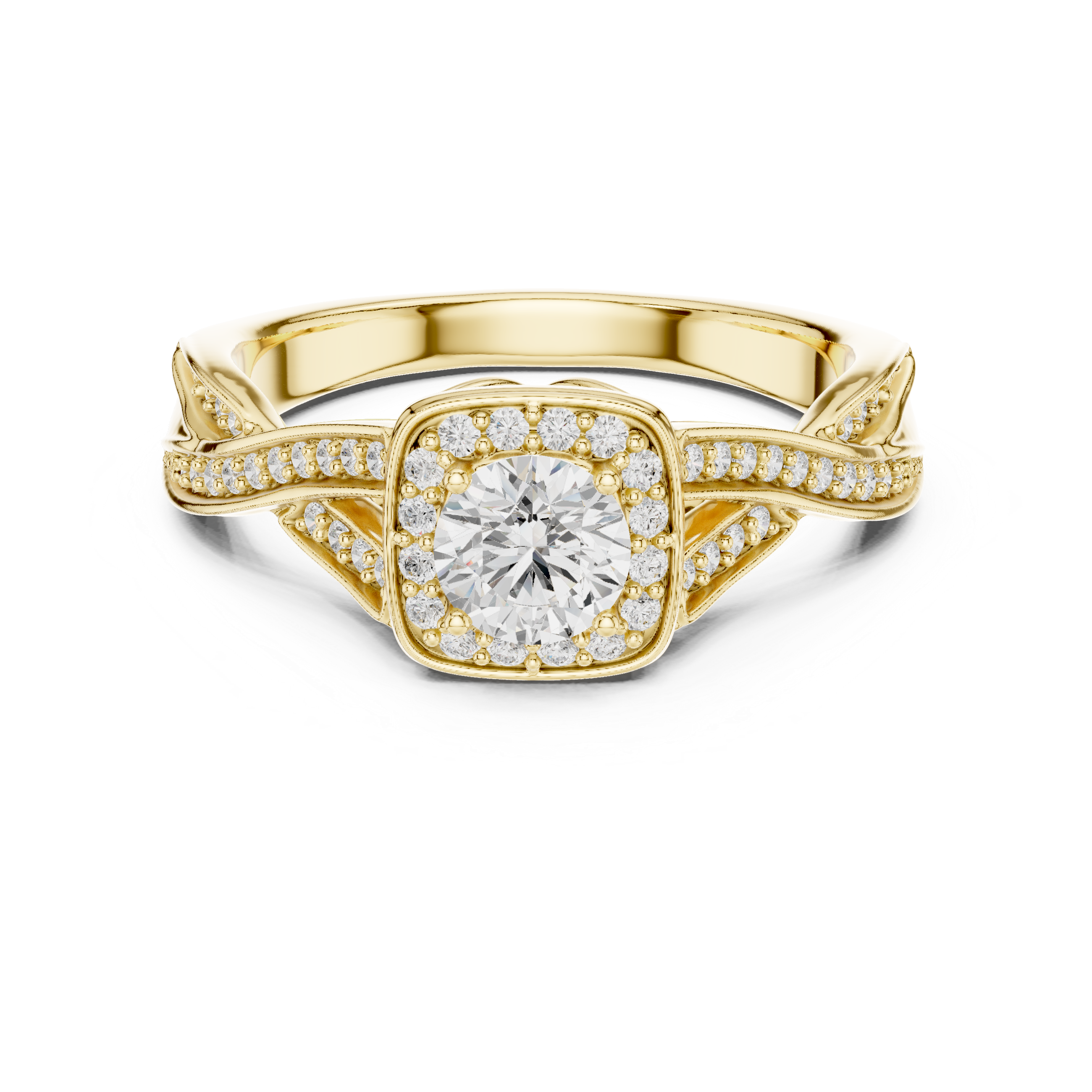 Engagement Ring with Intricate Side Detailing