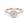 Delicate Diamond Halo Engagement Ring with Side Accents
