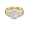 Modern Split Band Halo Engagement Ring
