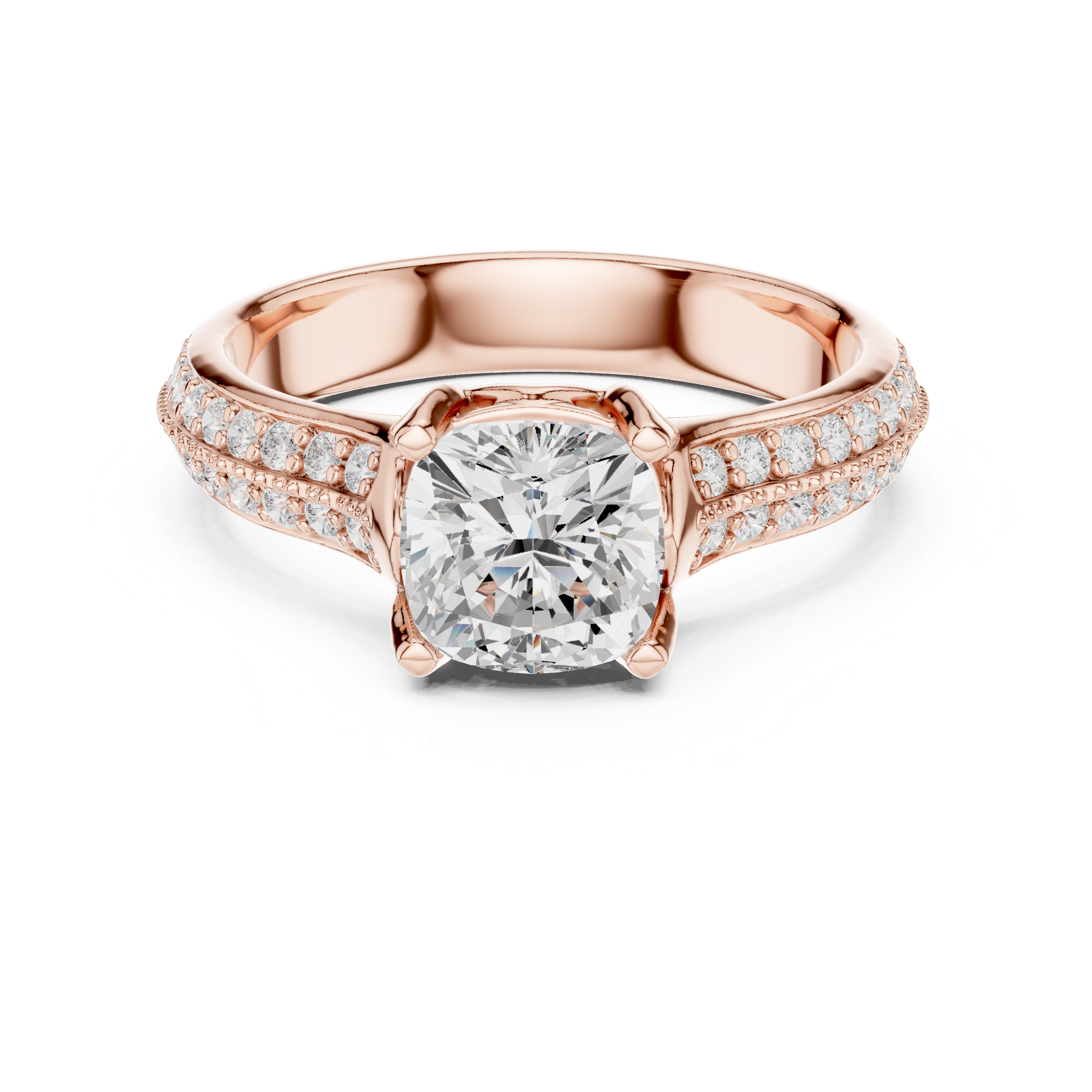 Elegant Split Shank Diamond Engagement Ring
