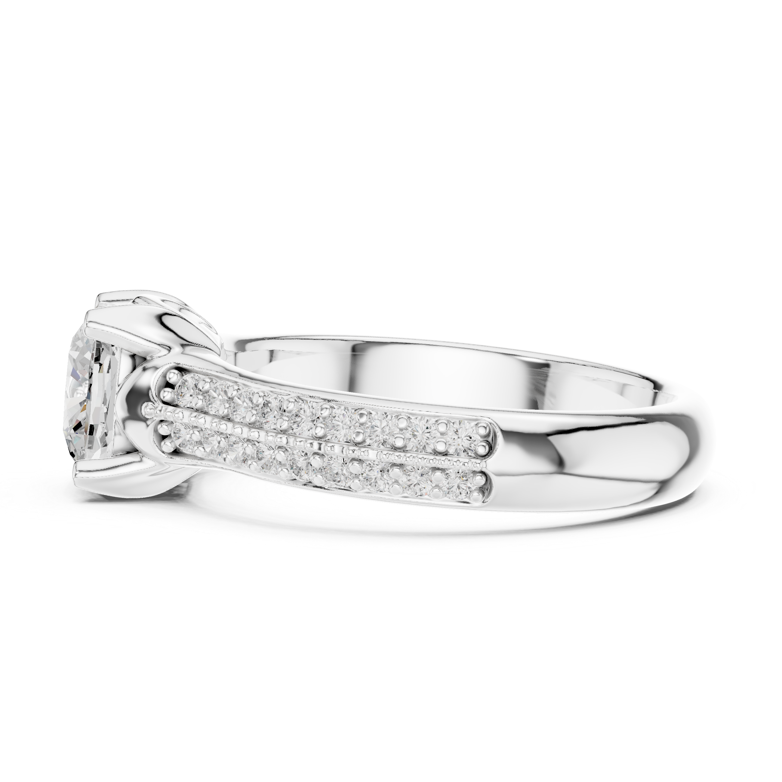 Elegant Split Shank Diamond Engagement Ring