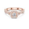 Twisted Diamond Halo Engagement Ring