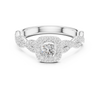 Twisted Diamond Halo Engagement Ring