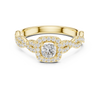 Twisted Diamond Halo Engagement Ring