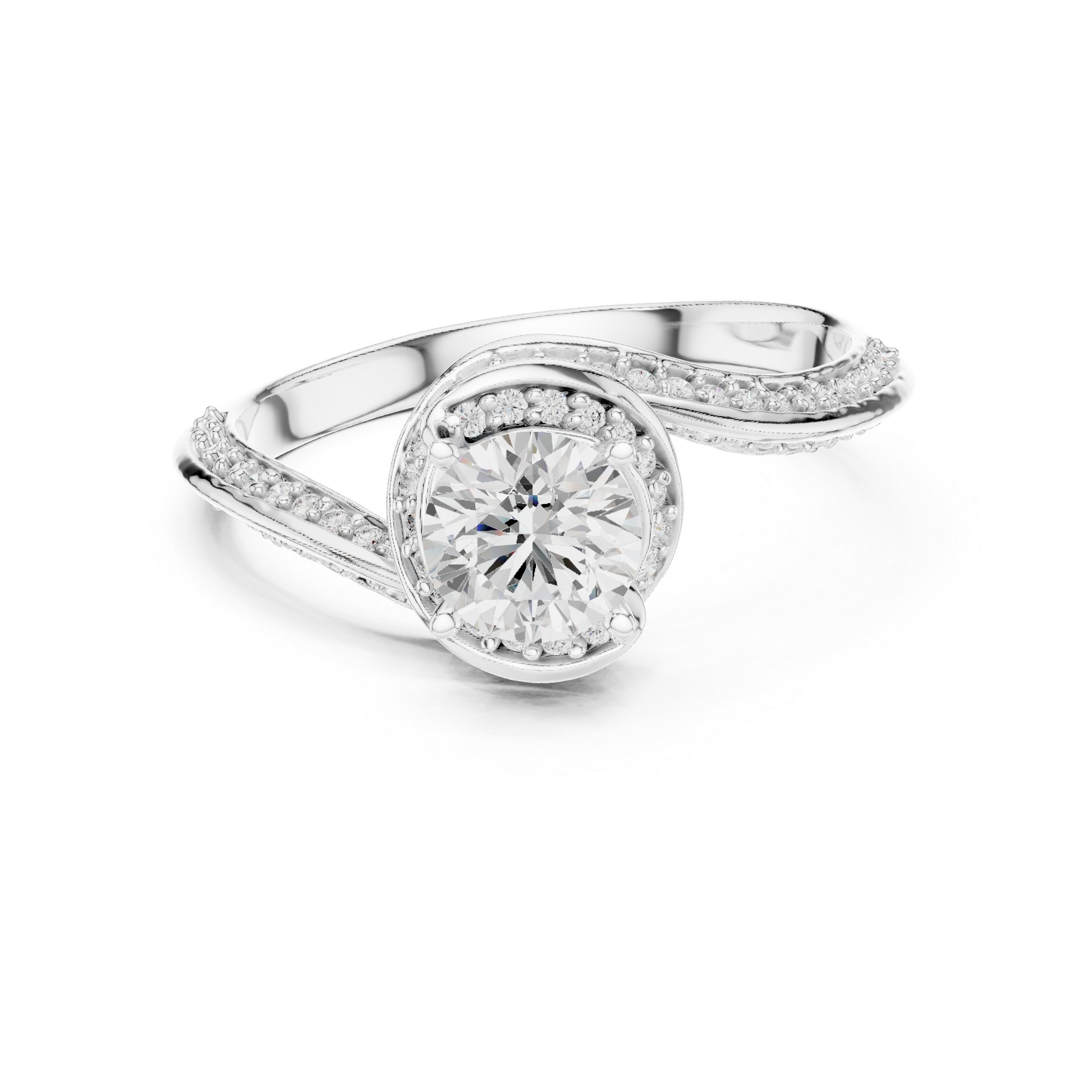 Elegant engagement ring with a delicate twisted band