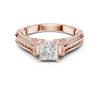 Radiant halo engagement ring with intricate diamond