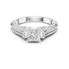 Radiant halo engagement ring with intricate diamond