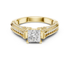 Radiant halo engagement ring with intricate diamond