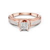 Twisted Band Engagement Ring with Princess-Cut Side Diamonds and Pav? Accents