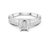Twisted Band Engagement Ring with Princess-Cut Side Diamonds and Pav? Accents