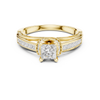 Twisted Band Engagement Ring with Princess-Cut Side Diamonds and Pav? Accents