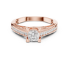 Classic solitaire ring with channel-set diamond