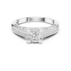 Classic solitaire ring with channel-set diamond