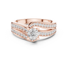 Engagement ring with a sleek split shank adorned with channel-set
