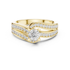 Engagement ring with a sleek split shank adorned with channel-set