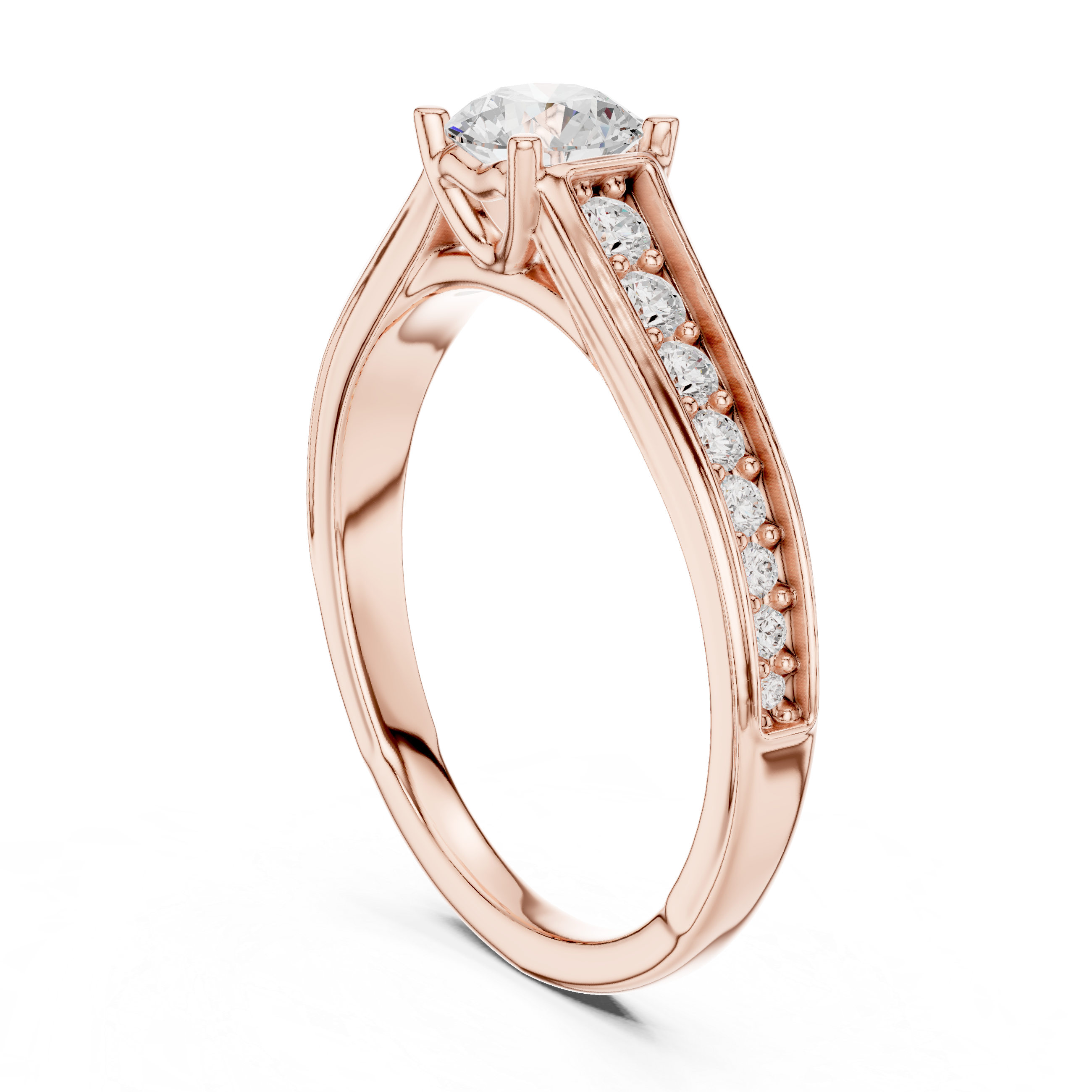 Classic Channel-Set Diamond Engagement Ring