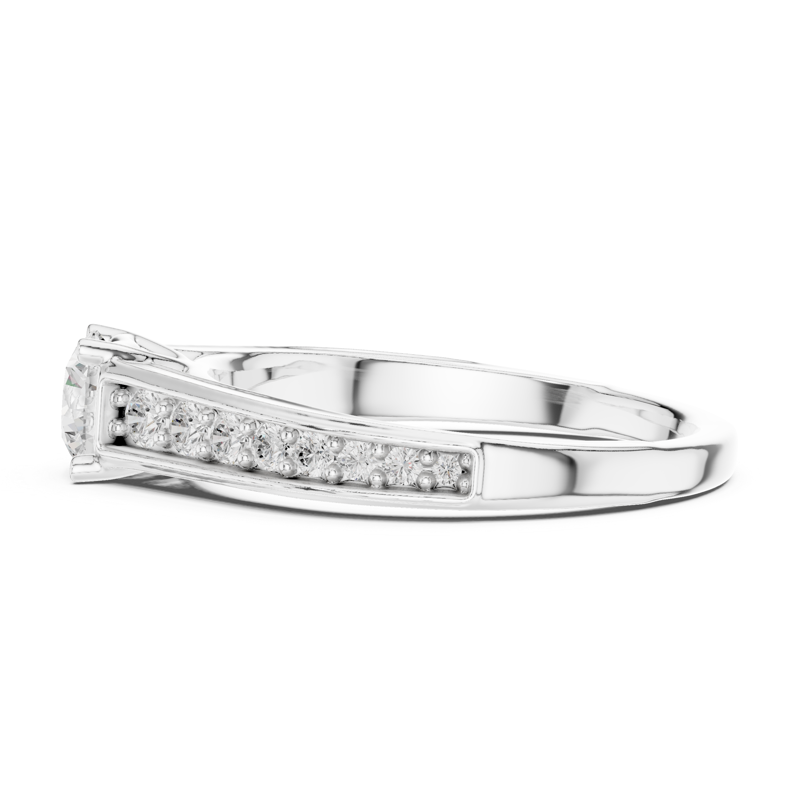 Classic Channel-Set Diamond Engagement Ring