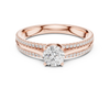 Solitaire Diamond Ring with Pave Band