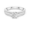 Solitaire Diamond Ring with Pave Band