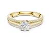 Solitaire Diamond Ring with Pave Band