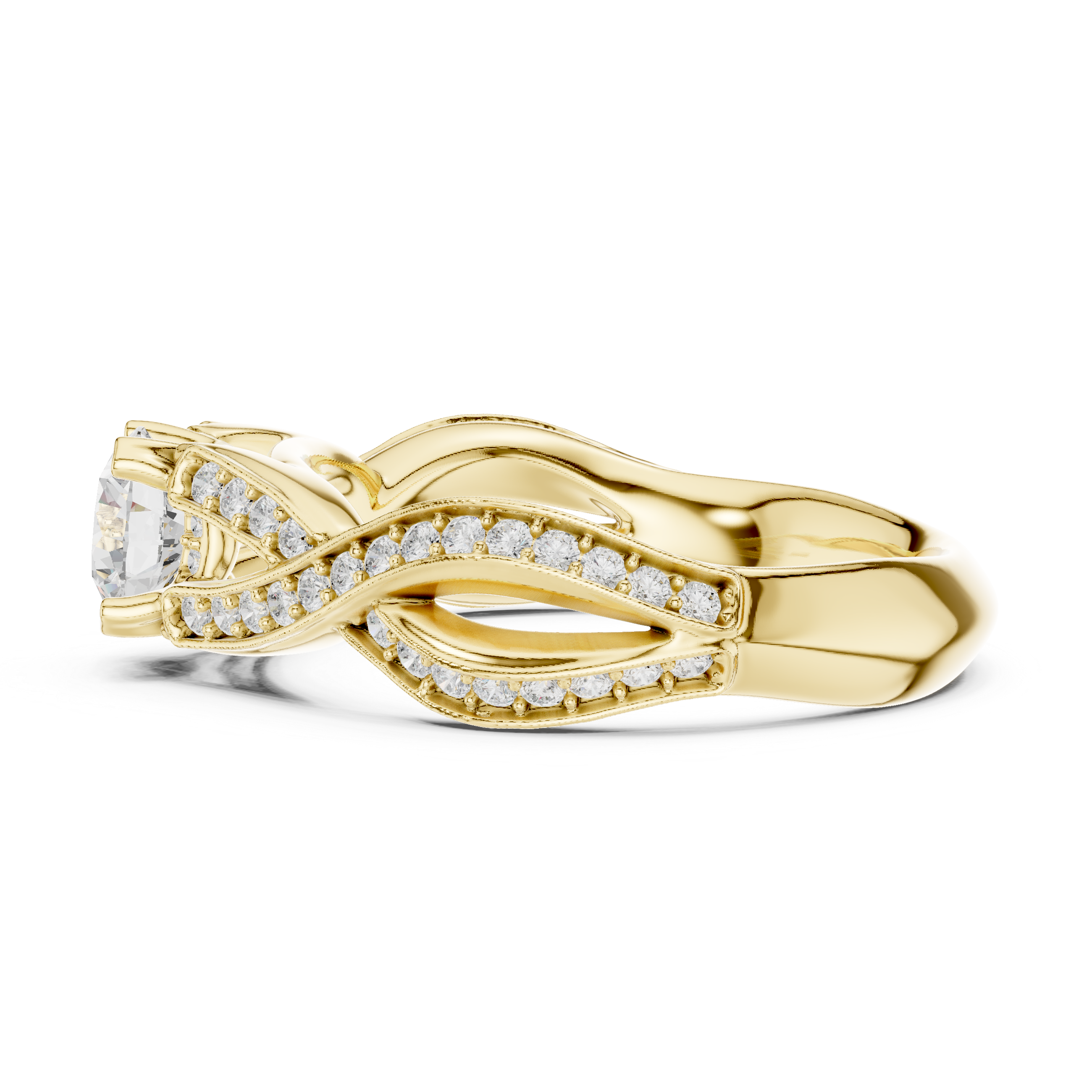 Twisted Infinity Diamond Solitaire Ring