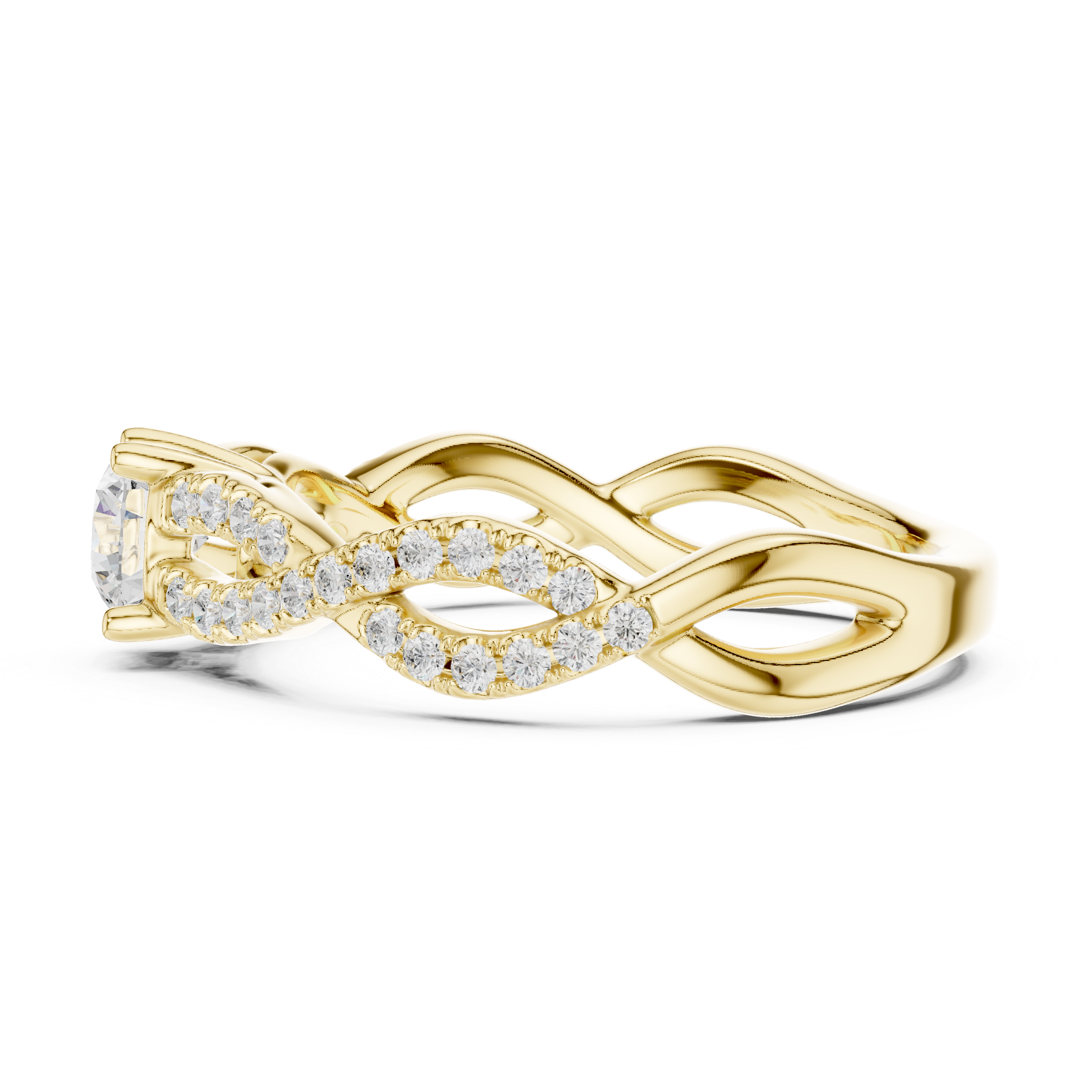 Intertwined Infinity Diamond Solitaire Ring